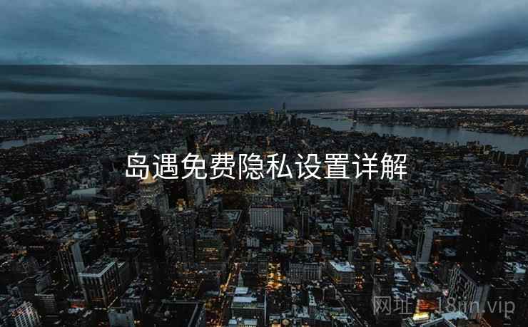 岛遇免费隐私设置详解