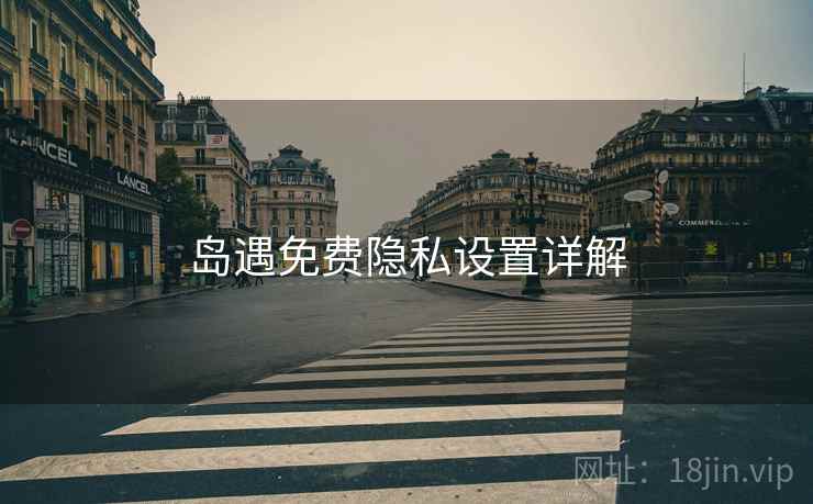 岛遇免费隐私设置详解