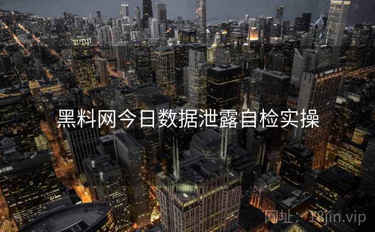 黑料网今日数据泄露自检实操