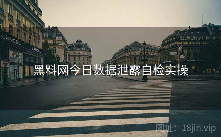 黑料网今日数据泄露自检实操