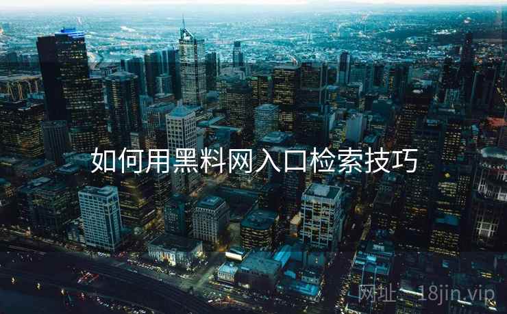 如何用黑料网入口检索技巧