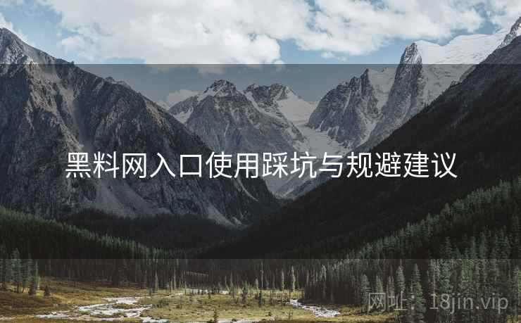 黑料网入口使用踩坑与规避建议